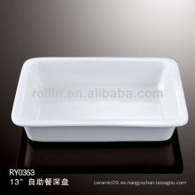 Plato de la cena del buffet de la porcelana de la exportación china fina popular